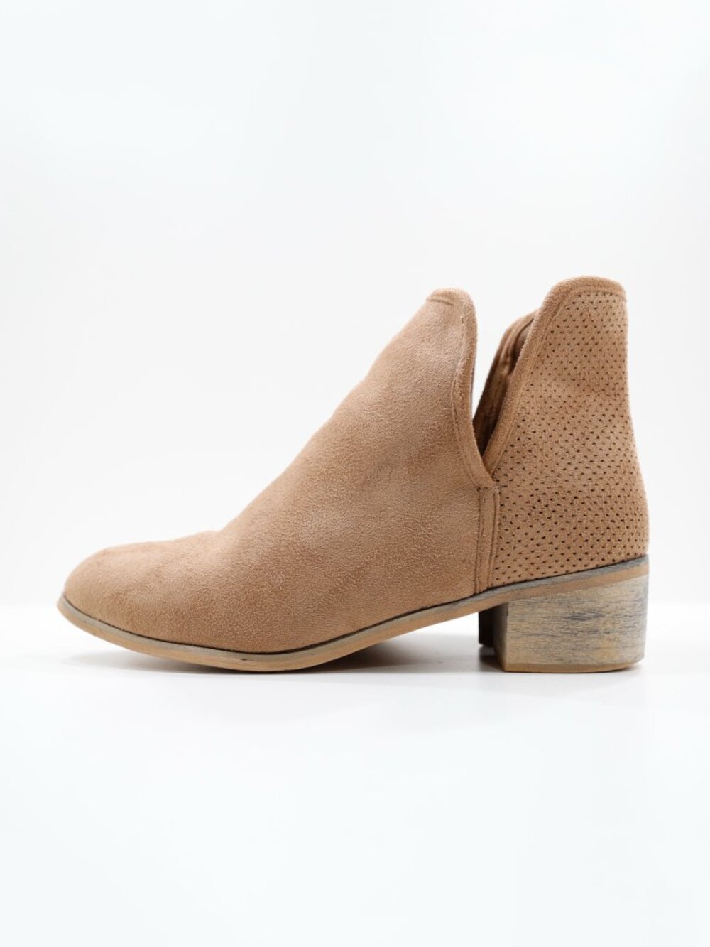 Seven7 Soho Tan Suede 1.5" Block Heel Ankle Boots - 10